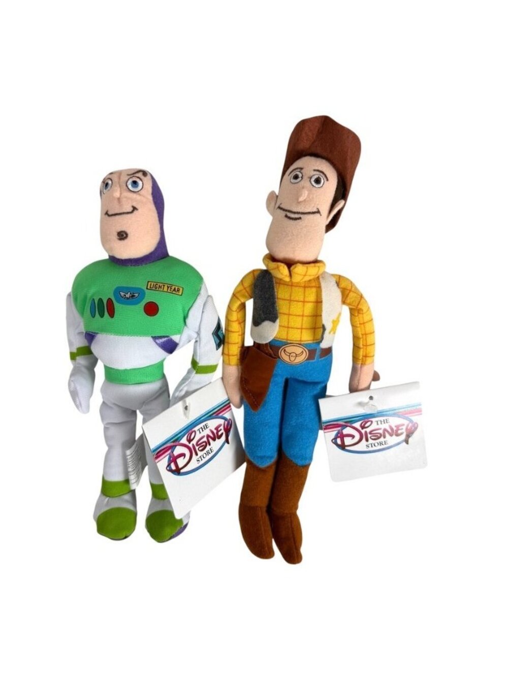 Disney Store Mini Bean Bag Plush Toy Story Buzz Lightyear & Woody Lot of 2 NEW